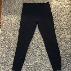 Eddie Bauer L Navy Leggings with Side Zippers. No rips or stains.